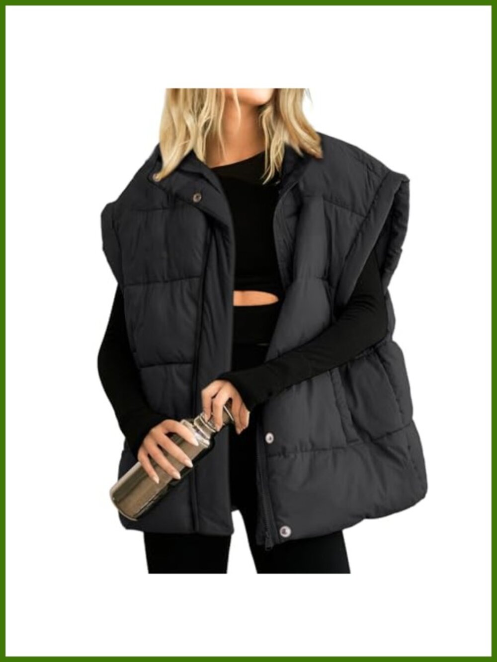 Women's Puffer Vest Stand Collar Zip Up Sleeveless Padded Winter Jacket